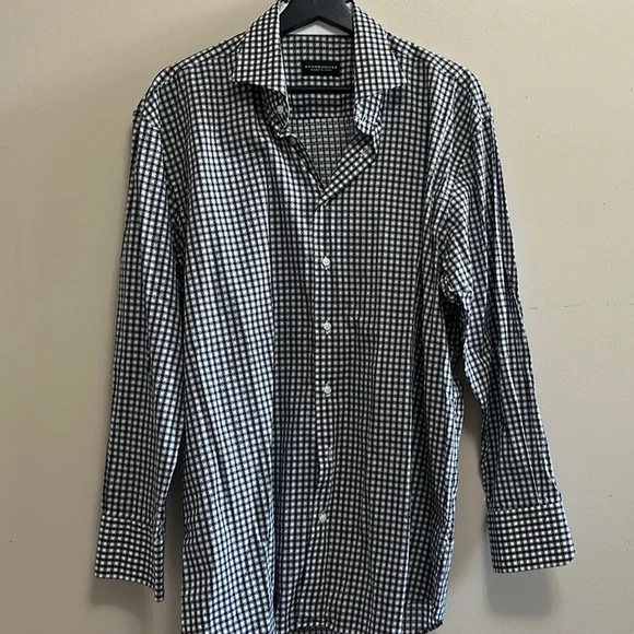Classic Black and White Checkered Men's Shirt - Picture 1 of 3